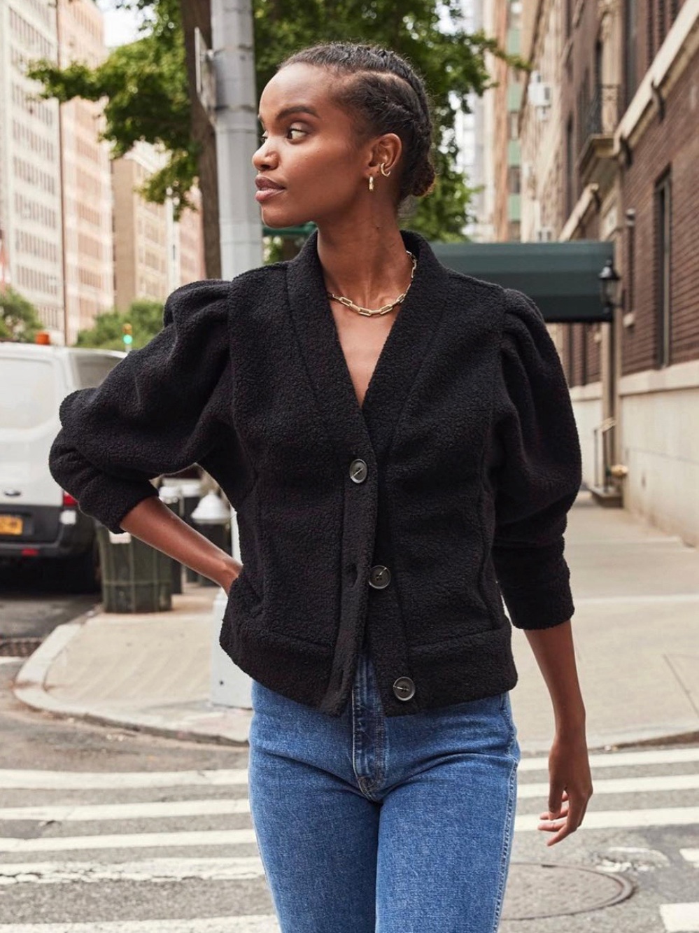 SoldOut NYC Yay to Boucle Jacket Cardigan Black